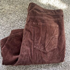 High waisted brown corduroy flare pants